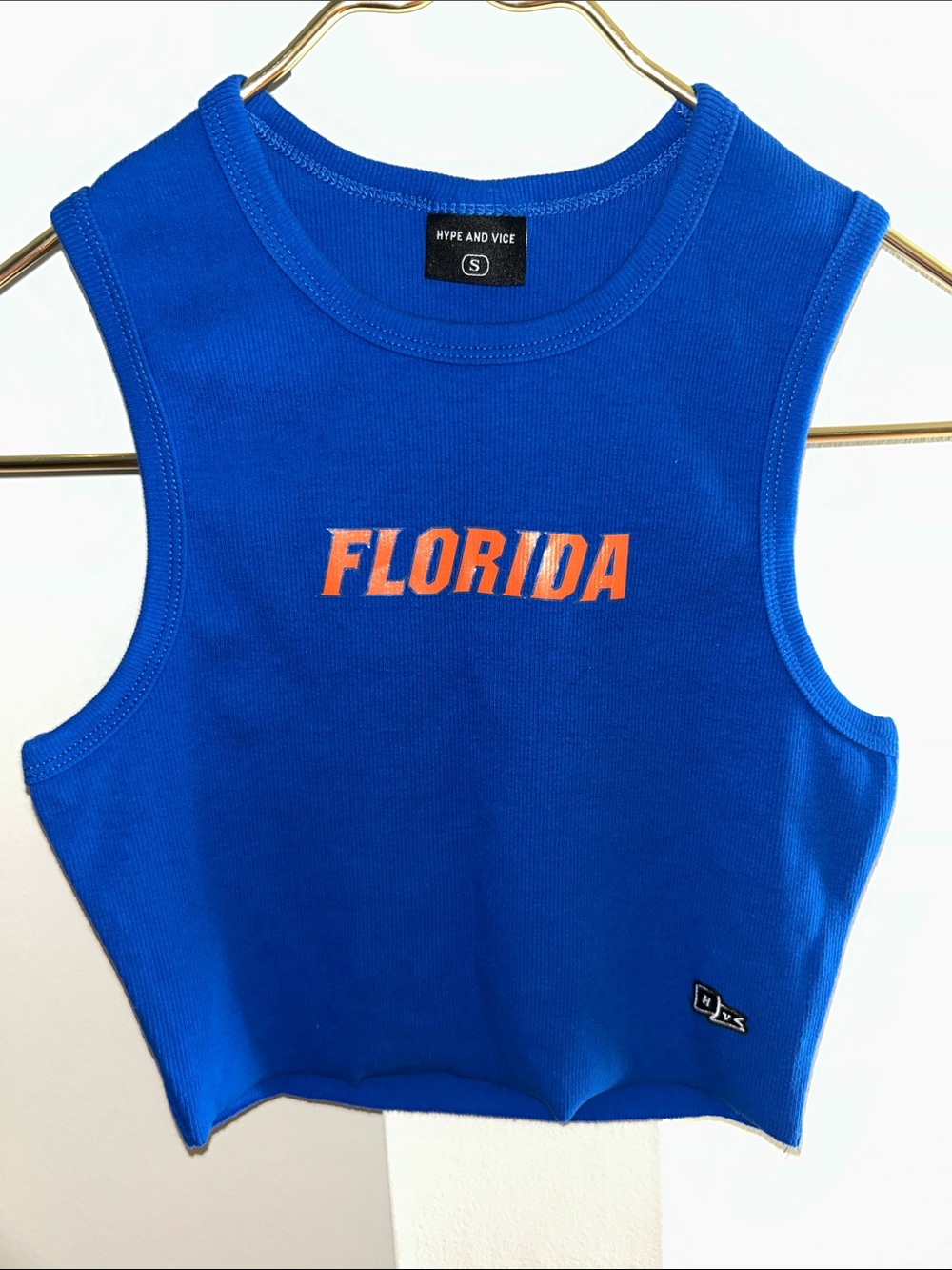 Blue 'Florida' Cropped Tank